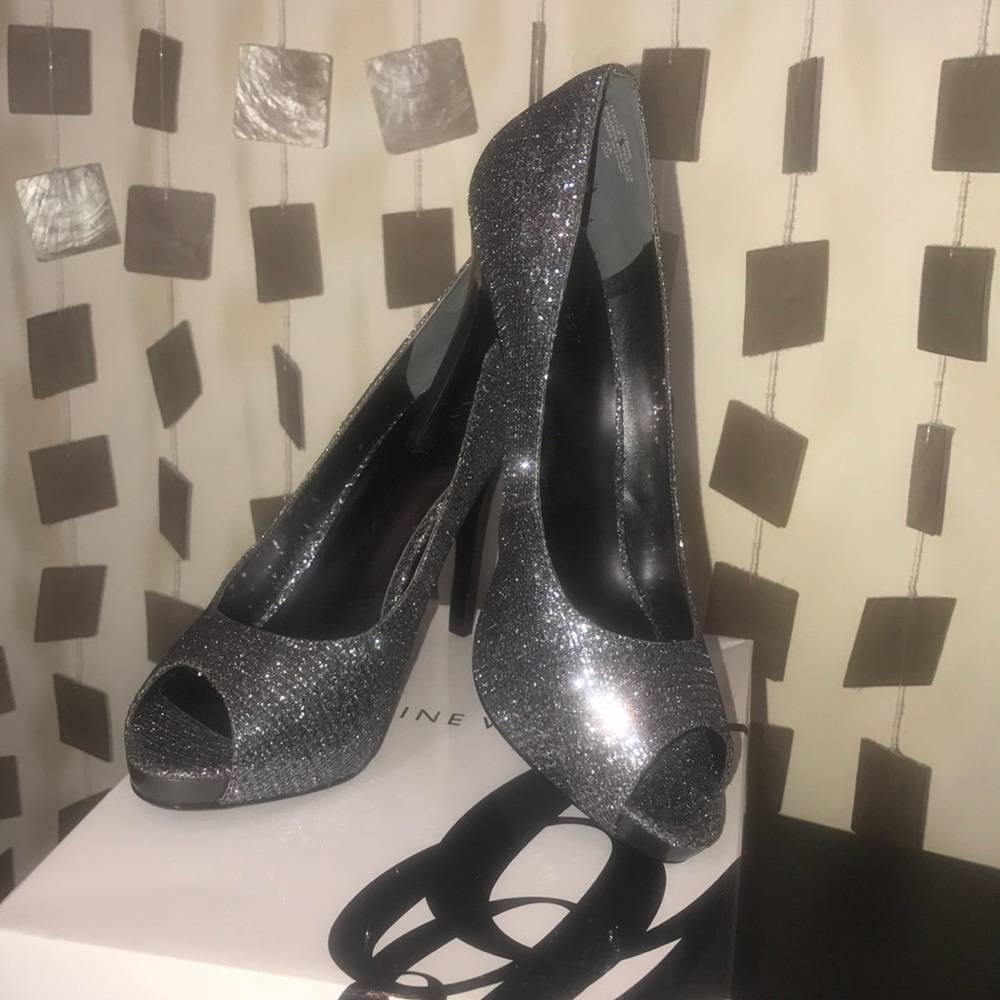 Sparkly one toe heels